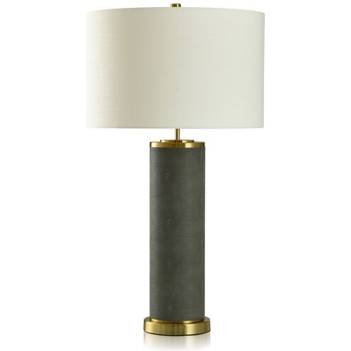 Dann Foley - Shagreen 31 inch 150 watt Graphite and Brushed Brass Table Lamp Portable Light