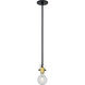 Mantra 1 Light 5 inch Black and Brushed Brass Pendant Ceiling Light