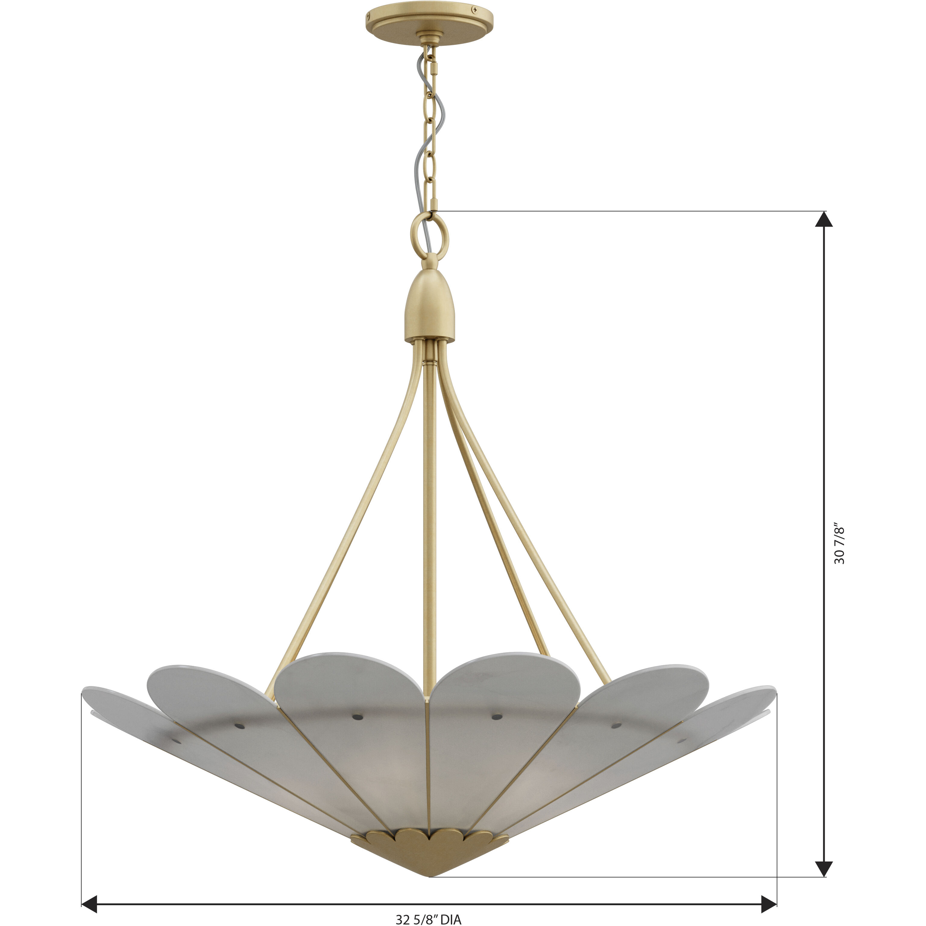 Althira 6 Light 32.75 inch Legacy Brass Pendant Ceiling Light