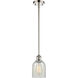 Ballston Caledonia 1 Light 5 inch Polished Nickel Pendant Ceiling Light in Mouchette Glass, Ballston