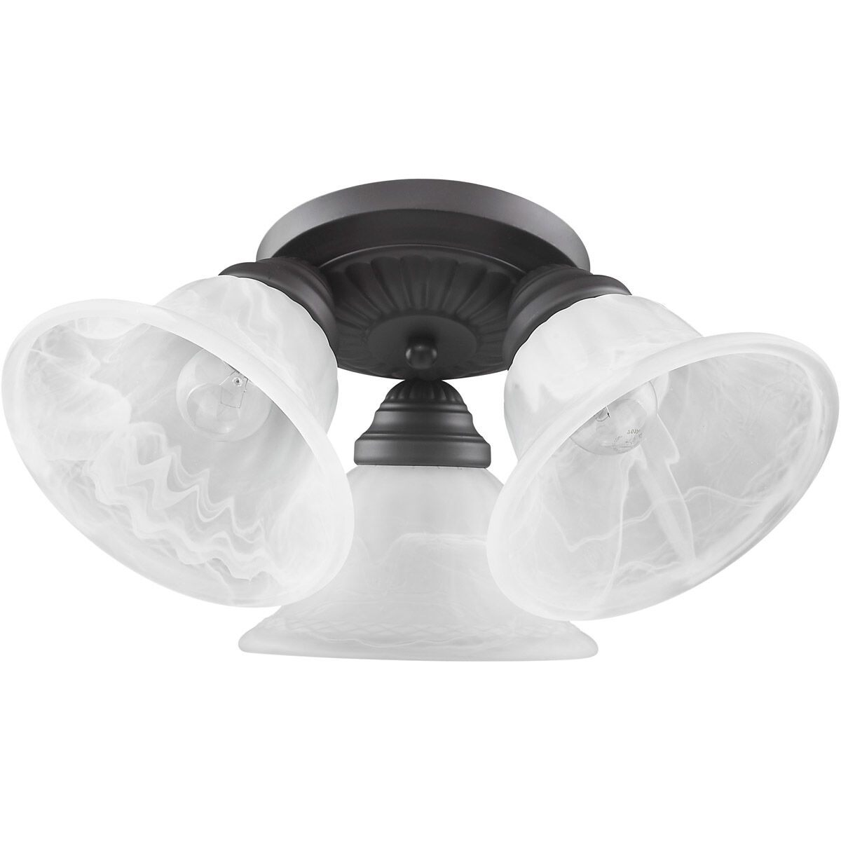 Edgemont 3 Light 15 inch Bronze Semi-Flush Mount Ceiling Light
