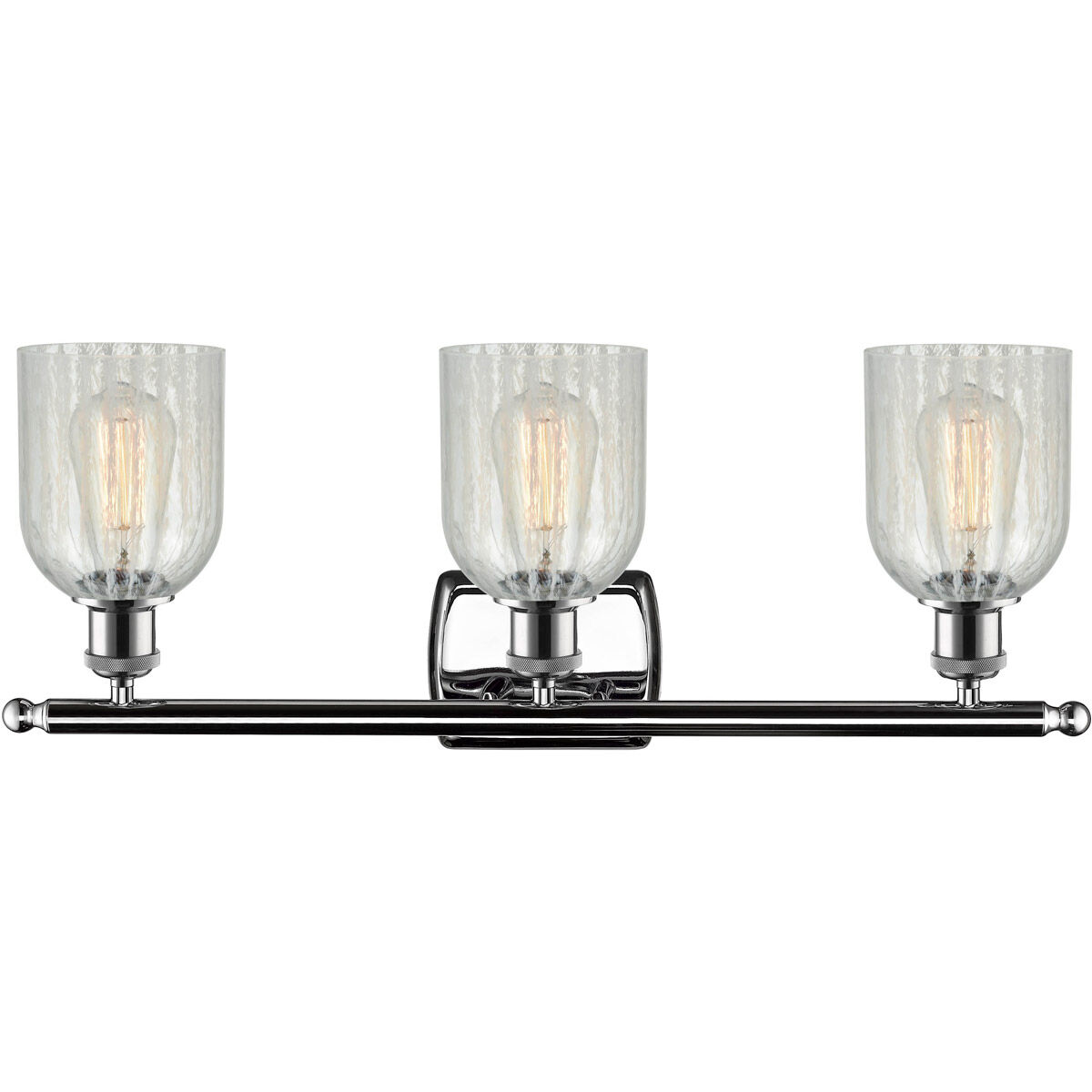 Ballston Caledonia 3 Light 26 inch Polished Chrome Bath Vanity Light Wall Light in Mouchette Glass, Ballston
