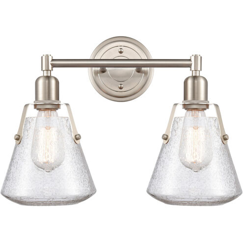 Luna LED 18 inch Satin Nickel Bath Vanity Light Wall Light in Seedy Glass