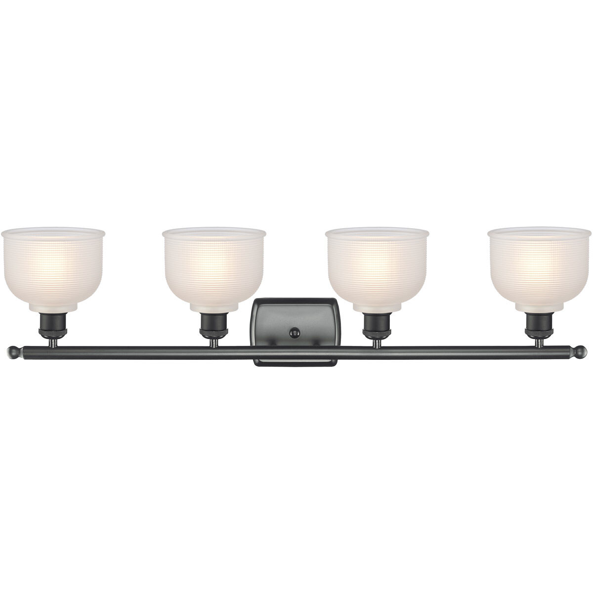 Ballston Dayton 4 Light 36 inch Matte Black Bath Vanity Light Wall Light in White Glass, Ballston