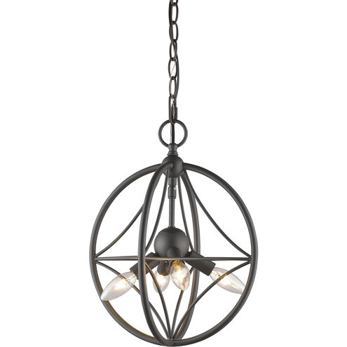Cortez 4 Light 12 inch Bronze Pendant Ceiling Light in Bronze Steel