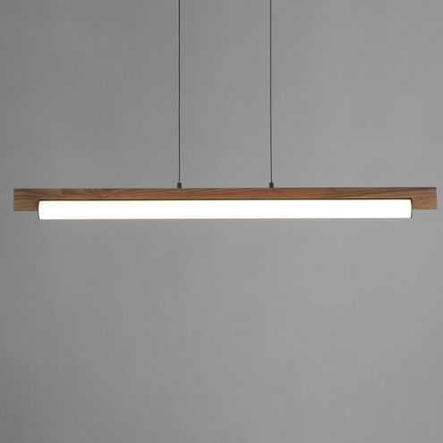 Joist LED 45.25 inch Walnut and Black Linear Pendant Ceiling Light