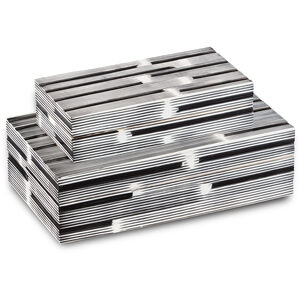 Linus 11 inch Black/White Boxes, Set of 2