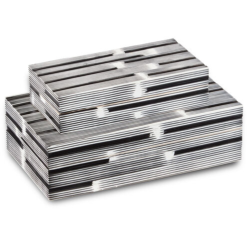 Linus 10.5 inch Black/White Boxes, Set of 2