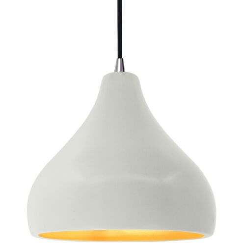 Radiance LED 11.5 inch Matte White and Champagne Gold and Brushed Nickel Pendant Ceiling Light