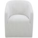 Sandy White Rolling Dining Chair