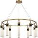 Abel LED 45 inch Matte Black with Warm Brass Accents Chandelier Ceiling Light