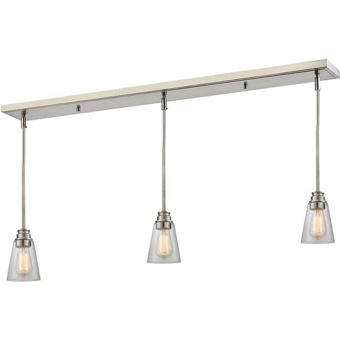 Annora 3 Light 47.5 inch Brushed Nickel Linear Chandelier Ceiling Light in 13.28