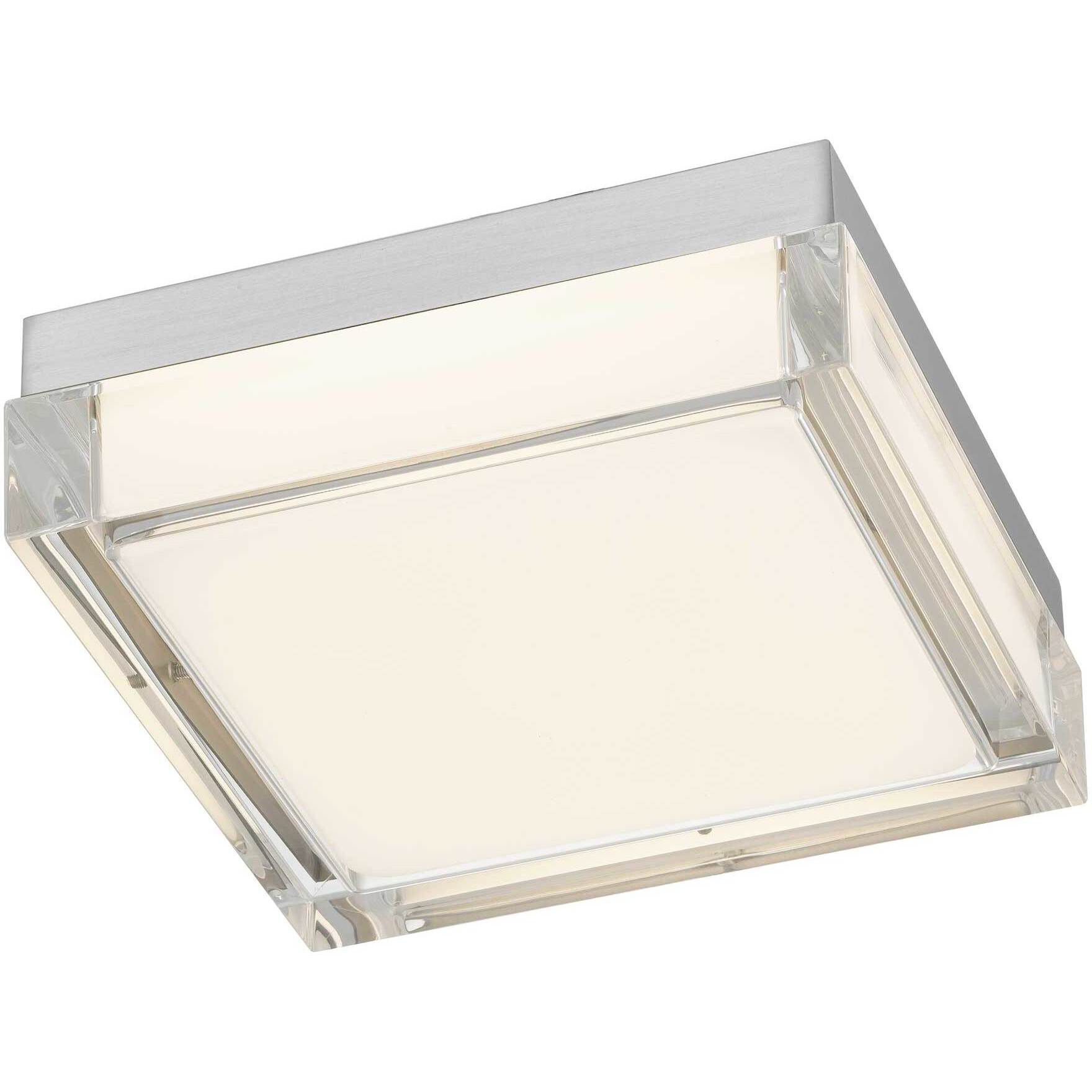 Box LED 8 inch Brushed Stainless Steel Outdoor Flush Mount