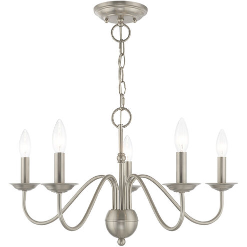 Windsor 5 Light 24 inch Brushed Nickel Chandelier Ceiling Light