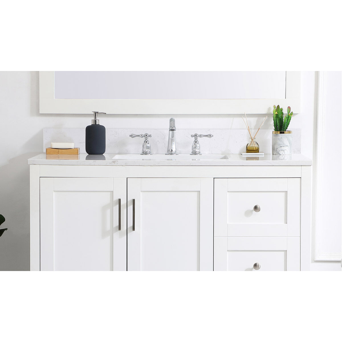 Backsplash 42 X 1 X 4 inch Calacatta White Bathroom Vanity Backsplash.