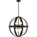 Stoneridge 6 Light 24 inch Textured Black Pendant Chandelier Ceiling Light