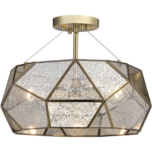 Euclid LED 16 inch Aged Brass Semi-Flush Mount Ceiling Light