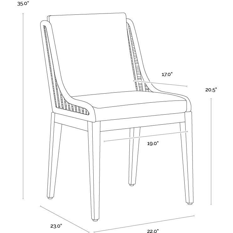Sorrento Natural / Arashi Black Outdoor Dining Chair