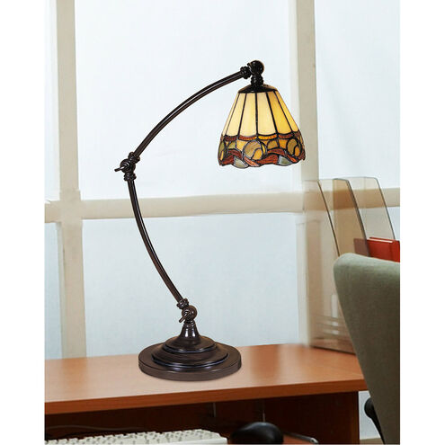 Evelyn 20 inch 60.00 watt Mica Bronze Desk Lamp Portable Light