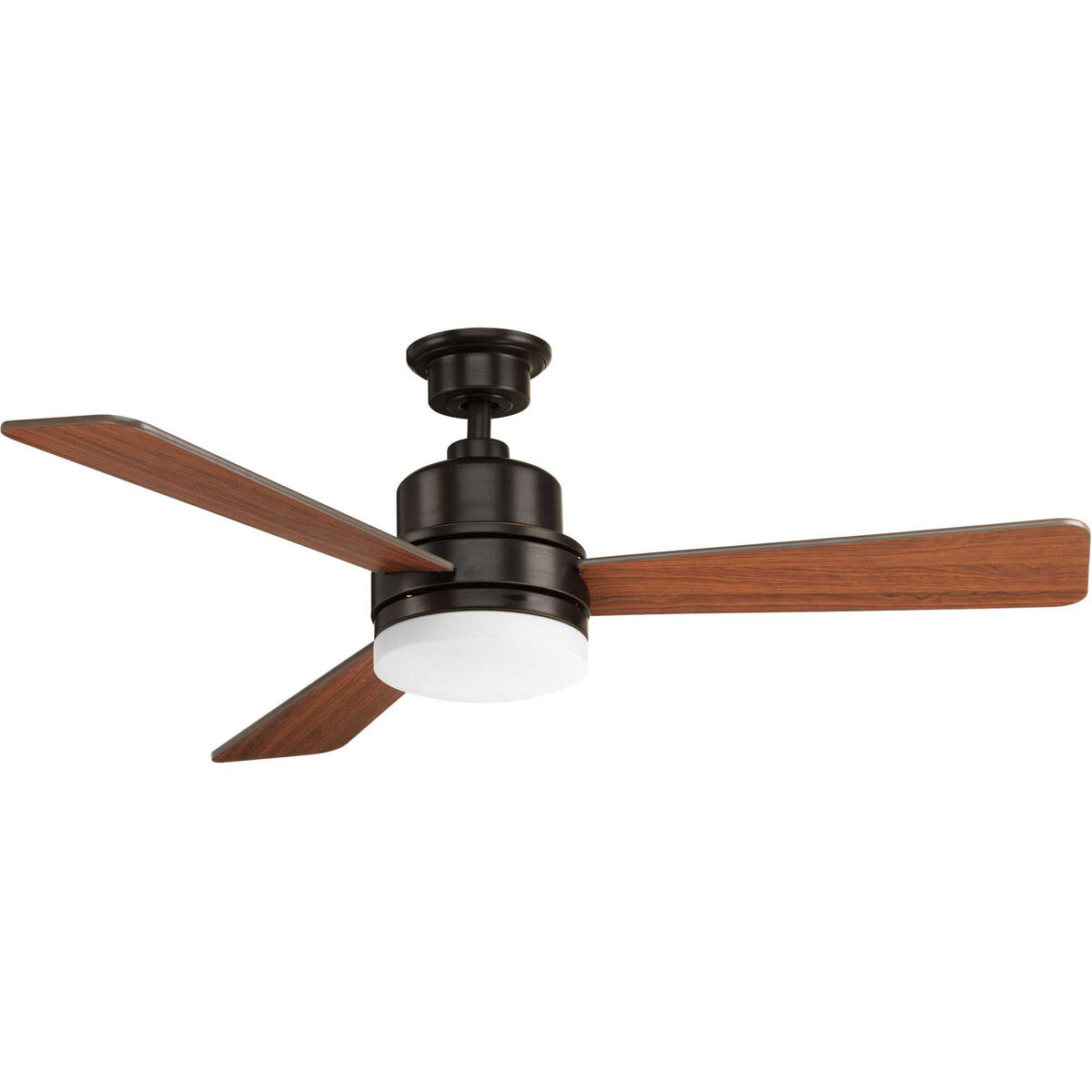 Trevina II 52 inch Antique Bronze with Medium Cherry/Classic Walnut Blades Ceiling Fan, Progress LED