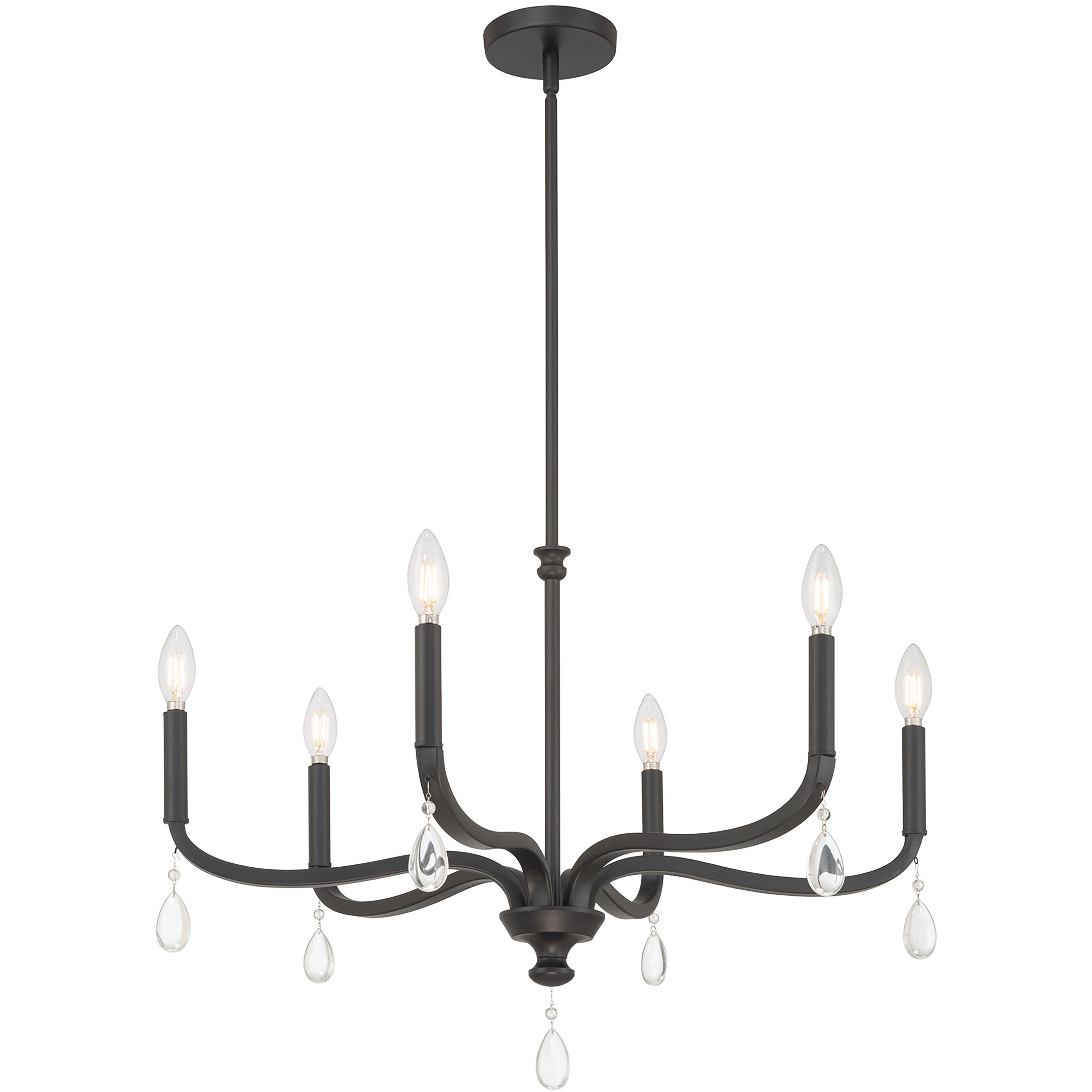 Viremont 6 Light 28 inch Matte Black Chandelier Ceiling Light