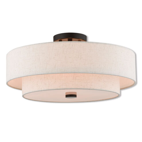 Claremont 4 Light 18 inch English Bronze Semi-Flush Mount Ceiling Light