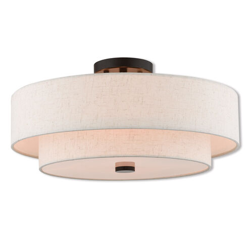 Claremont 4 Light 18 inch English Bronze Semi-Flush Mount Ceiling Light 