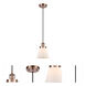 Ballston Small Cone 1 Light 6 inch Antique Copper Mini Pendant Ceiling Light in Matte White Glass