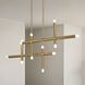 Manhattan LED 48 inch Brushed Gold Linear Chandelier Ceiling Light