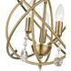 Aria 3 Light 13 inch Antique Brass Convertible Chandelier / Semi Flush Ceiling Light