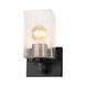 EVOLV 5.5 inch Matte Black with Brass Socket Cover Wall Sconce Wall Light in Matte Black / Brass Ring, Vice Family