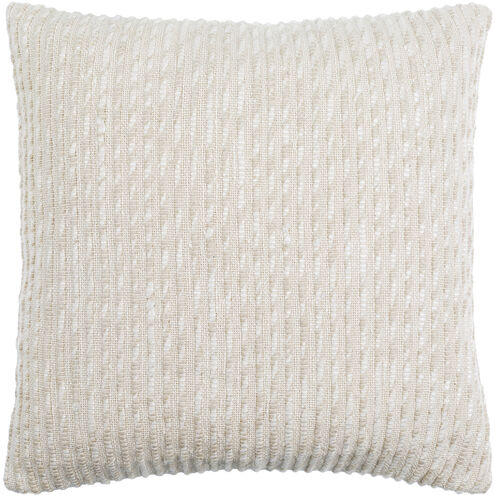 Raleigh 22 X 22 inch Ivory/White Accent Pillow