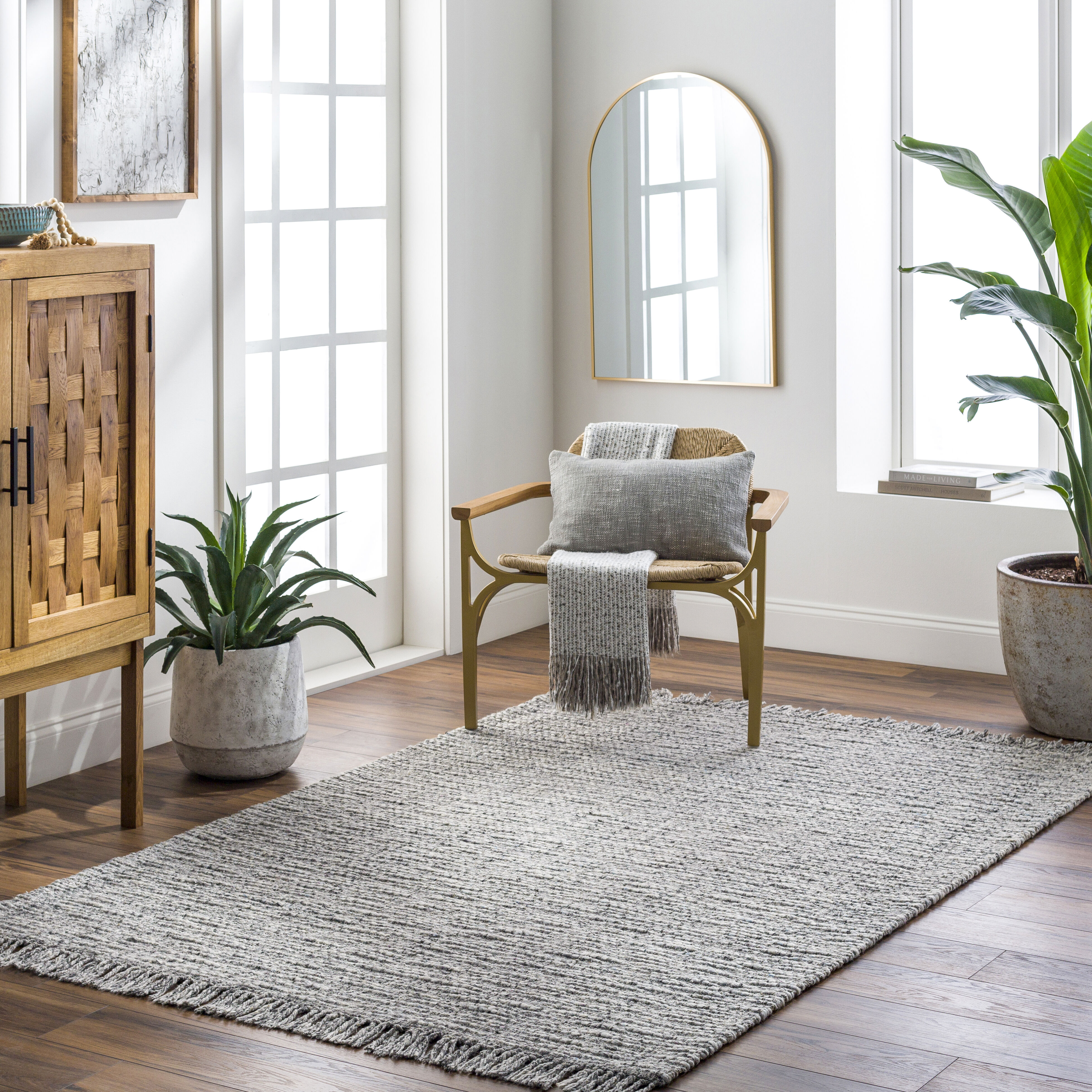 Valeria 144 X 108 inch Light Gray Rug, Rectangle