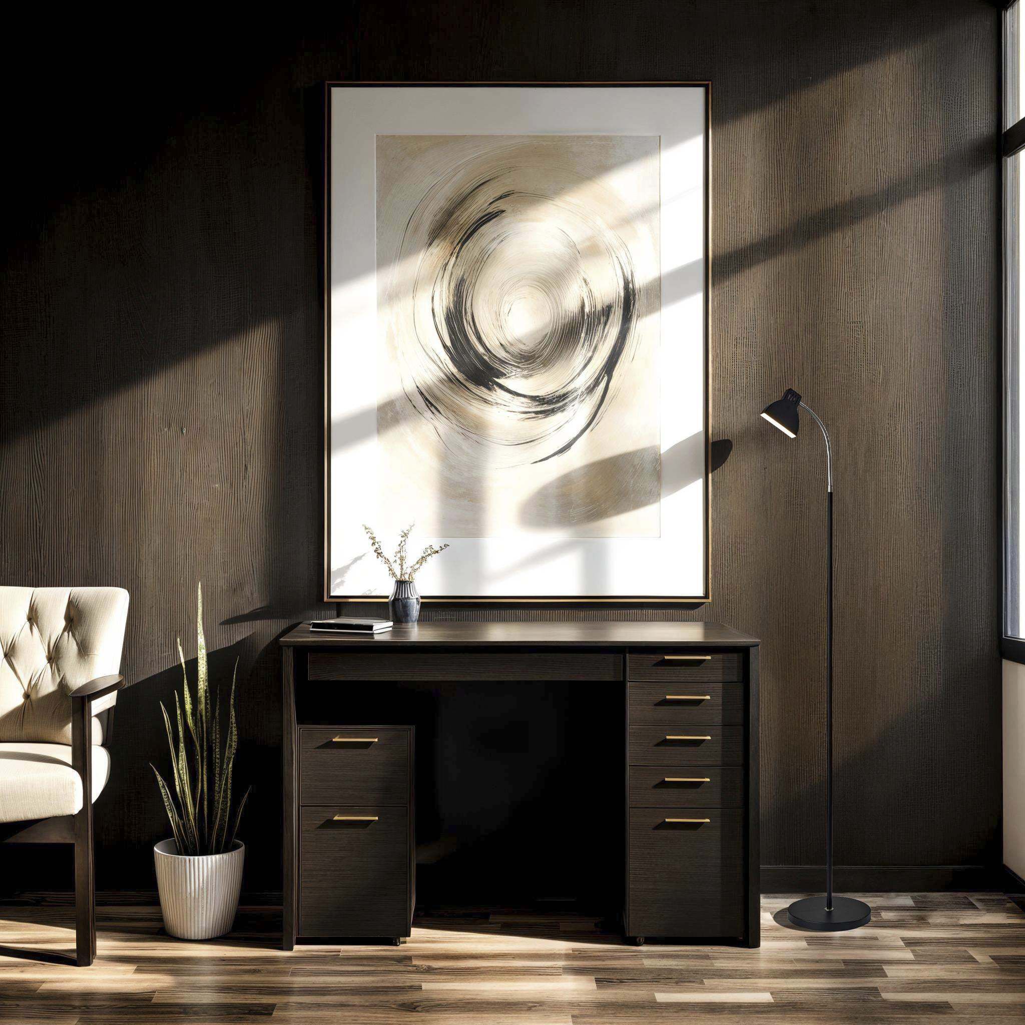 Slender 57 inch 4.00 watt Black Floor Lamp Portable Light, Simplee Adesso