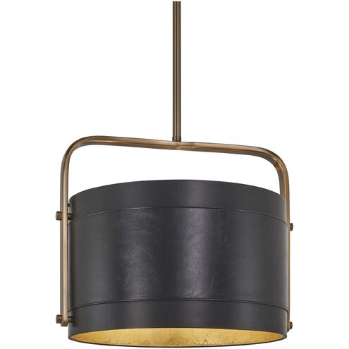 Contrast 4 Light 16.5 inch Aged Antique Brass And Coal Pendant and Semi-Flush Ceiling Light, Convertible