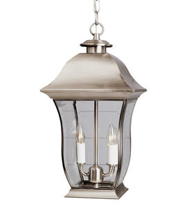 Downing 2 Light 9 inch Brushed Nickel Outdoor Hanging Lantern