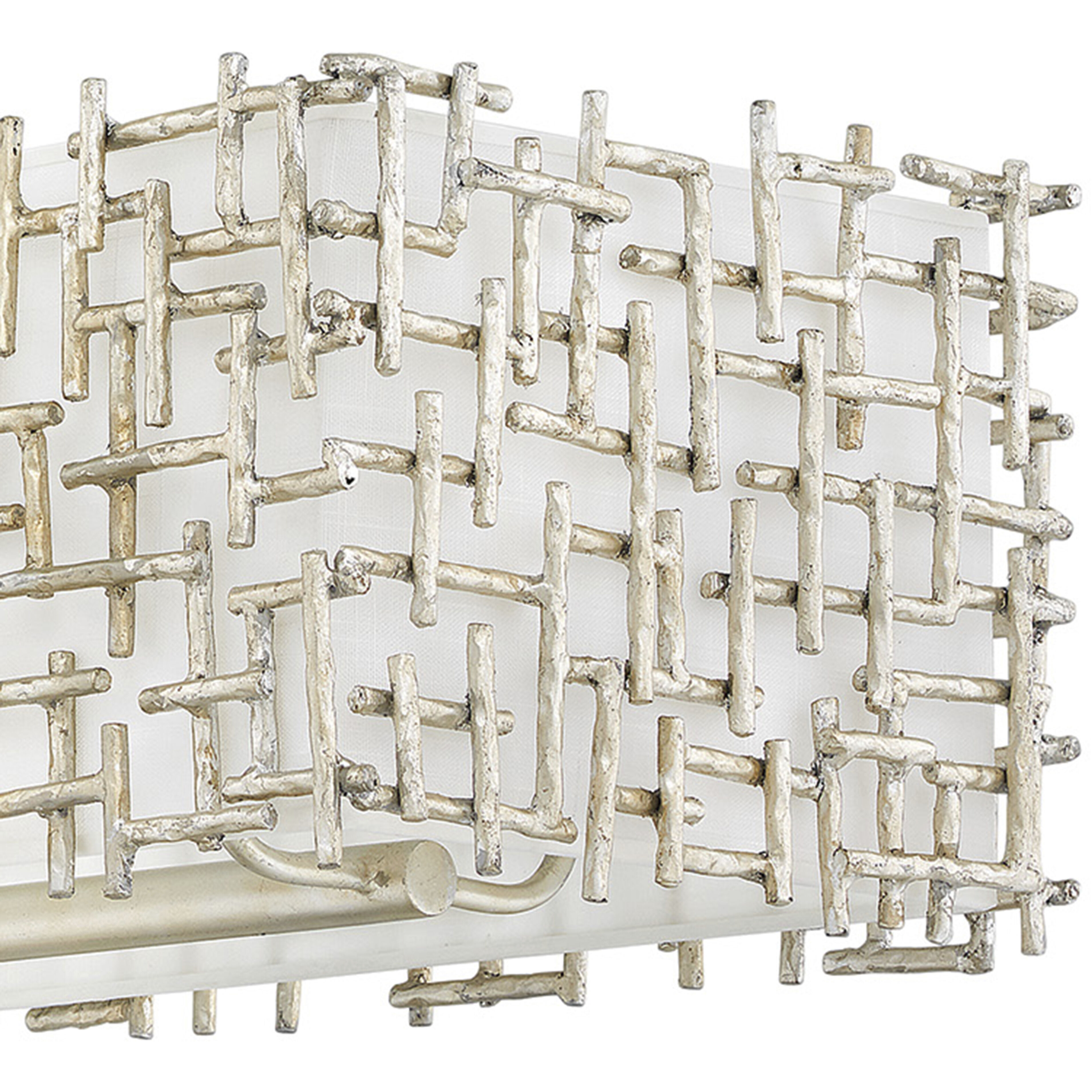 Farrah LED 60 inch Silver Leaf Chandelier Ceiling Light, Linear & Oval