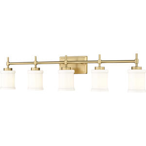 Cadoc 5 Light 40.5 inch Modern Gold Bath Vanity Light Wall Light
