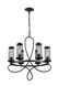 Kenosha 6 Light 23.25 inch Rustic Black Chandelier Ceiling Light