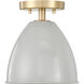 Biba 1 Light 8.25 inch Brushed Gold Semi-Flush Mount Ceiling Light