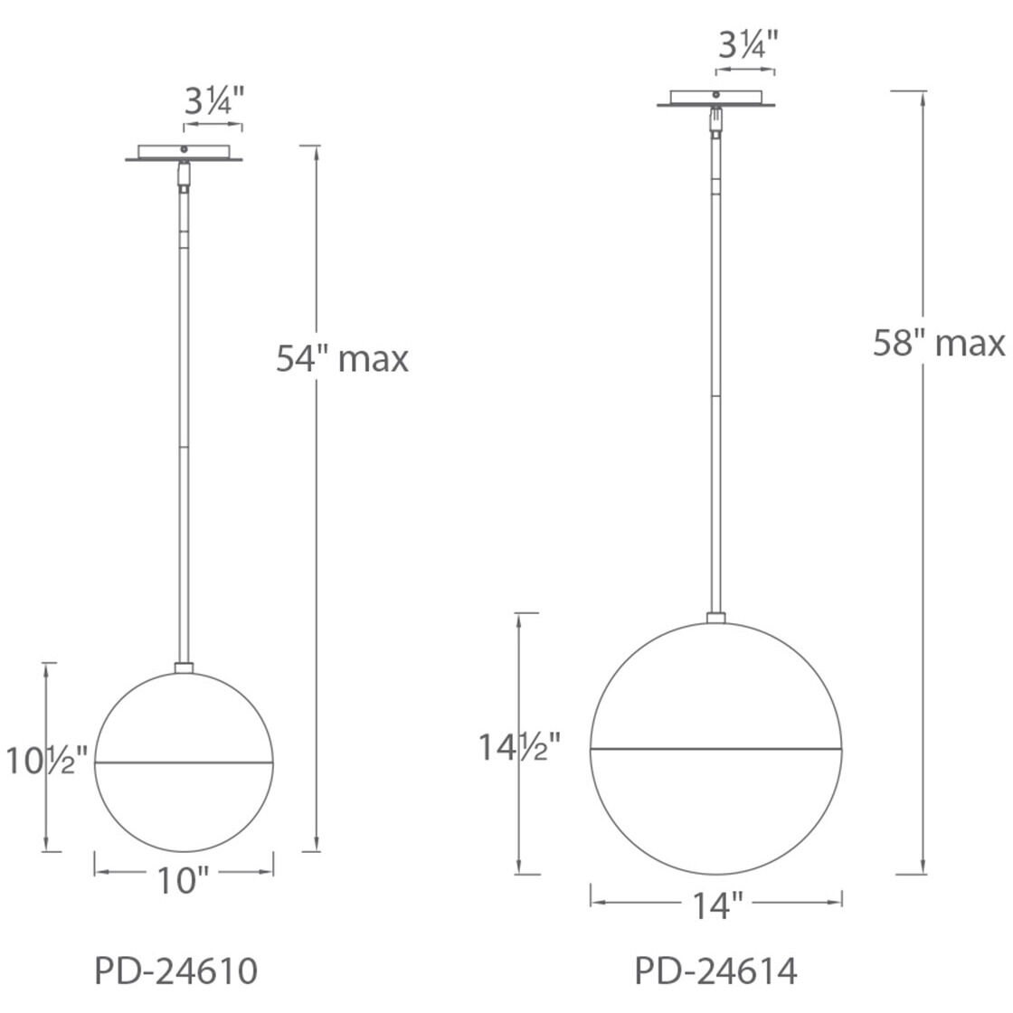 Punk LED 14 inch Polished Nickel Pendant Ceiling Light in 3500K, 14in.