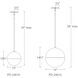 Punk LED 14 inch Black Pendant Ceiling Light in 2700K, 14in.