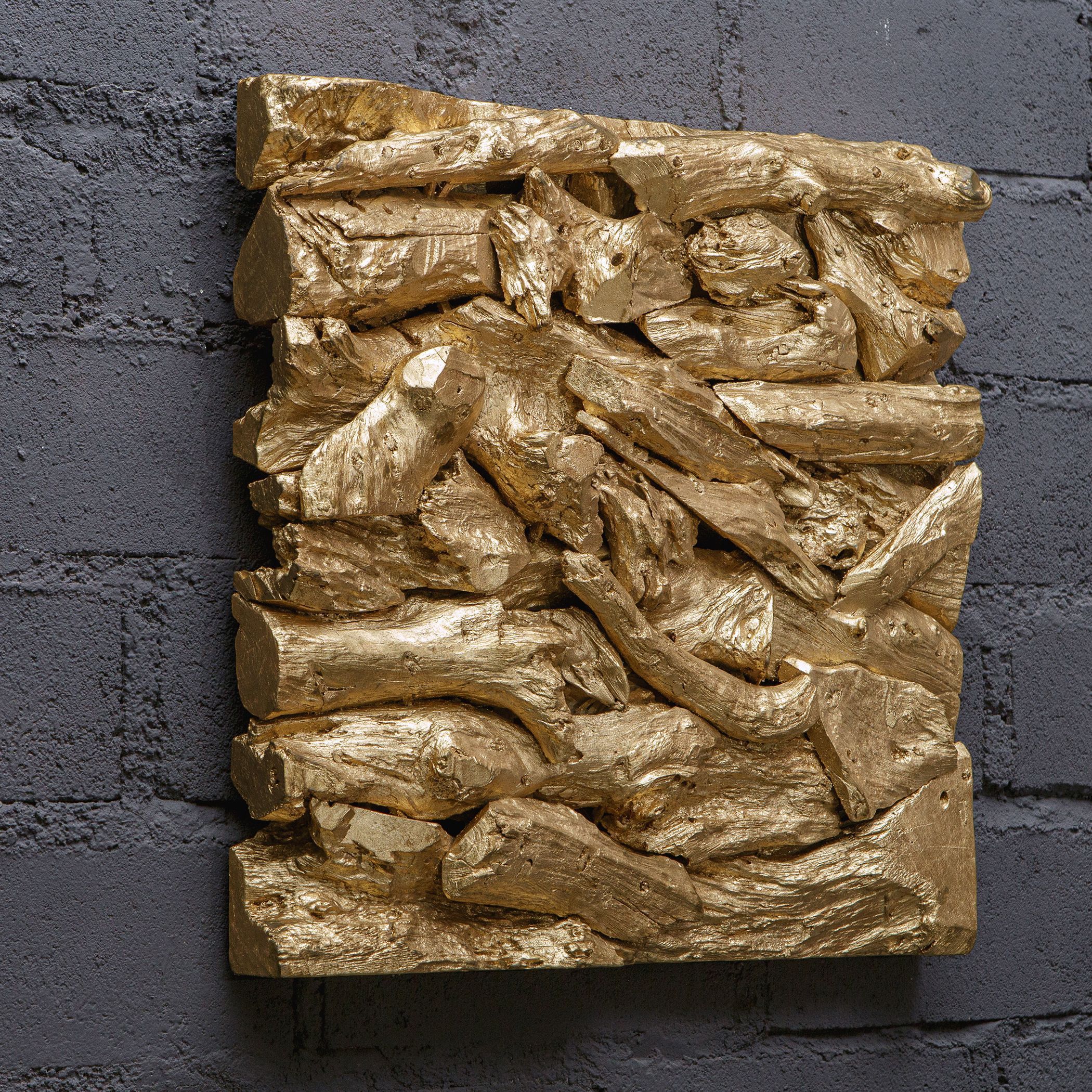 Rio Gold Leaf Wood Wall Decor