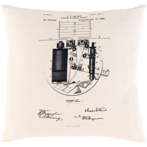 Inventors 18 X 18 inch Black/Cream Pillow Kit, Square