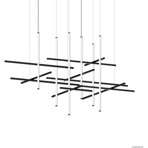 Labyrinth LED 88.75 inch Satin Black Chandelier Ceiling Light