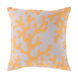 Rain 18 X 18 inch Yellow and Beige Outdoor Throw Pillow