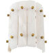 Blason Wall Lamp Wall Light in Alabaster with Antique Brass