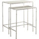 Harte 26 X 22 inch Nickel/White Nesting Table, Set of 2