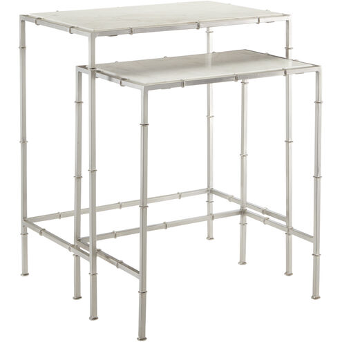 Harte 26 X 22 inch Nickel/White Nesting Table, Set of 2