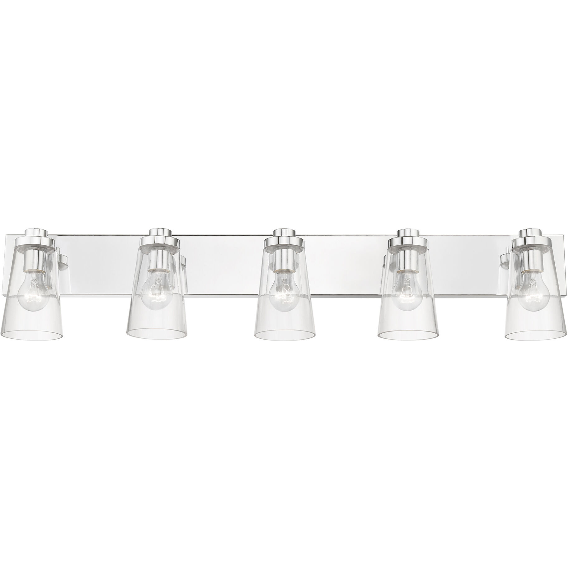 Cityview 5 Light 40 inch Polished Chrome Vanity Sconce Wall Light, Extra Large